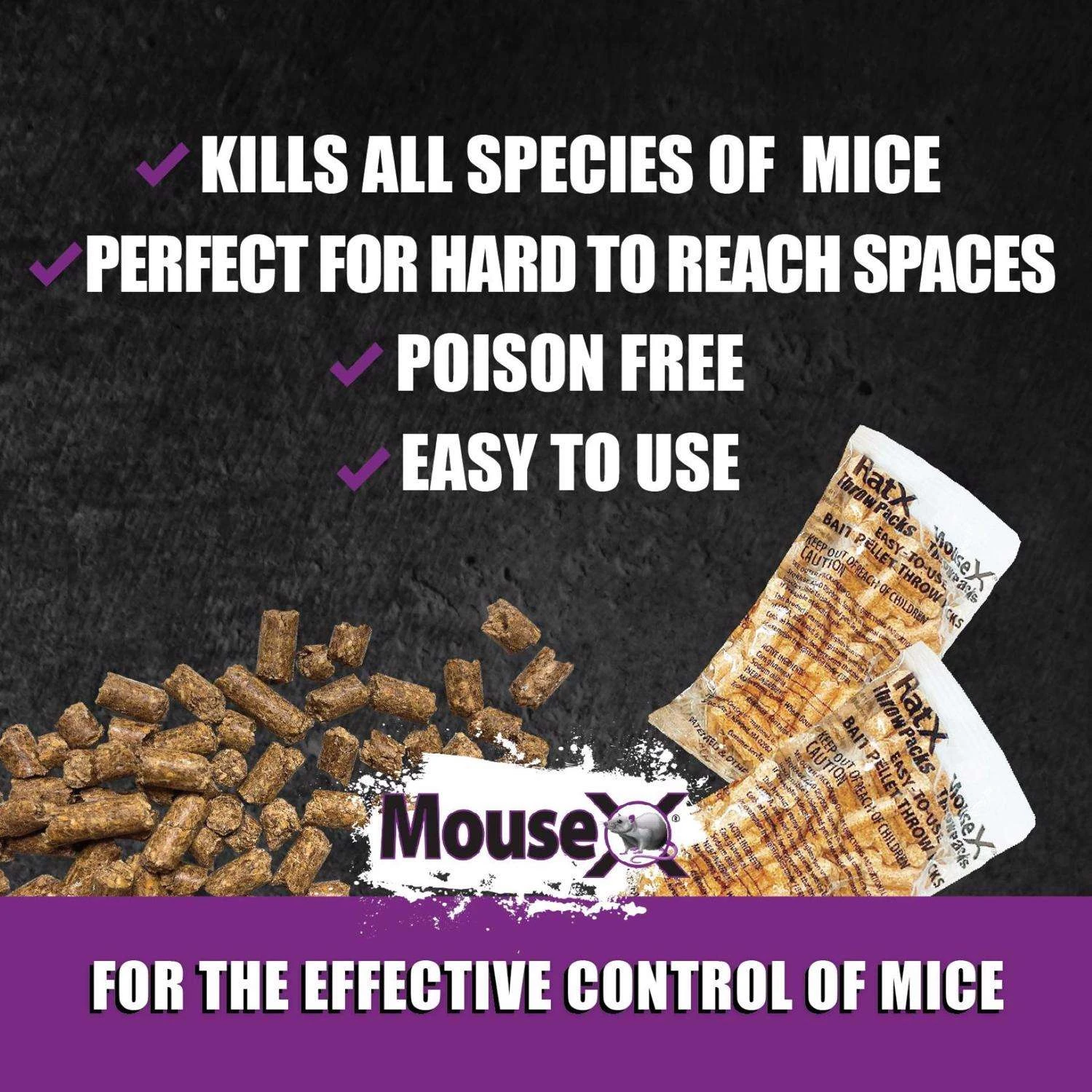MouseX Non-Toxic Bait Pellet Throw Pack For Mice 12 Oz 6 Pk 5 MouseX Non-Toxic Bait Pellet Throw Pack For Mice 12 Oz 6 Pk - Image 5