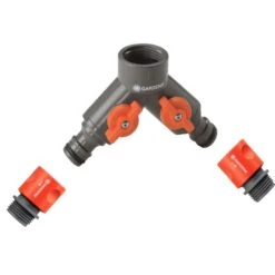 Gardena 5/8 & 1/2 In. Nylon/ABS Threaded Female/Quick Connect 2-Way Shut-off Valve
