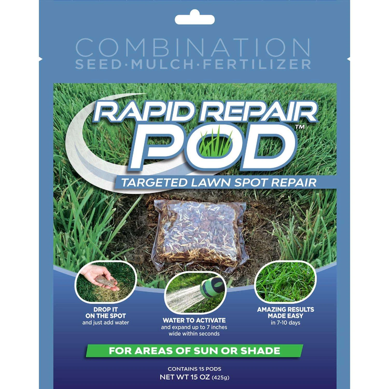 Rapid Repair Pod Mixed Sun Or Shade Fertilizer/Mulch/Seed 15 Ct 1 Rapid Repair Pod Mixed Sun Or Shade Fertilizer/Mulch/Seed 15 Ct