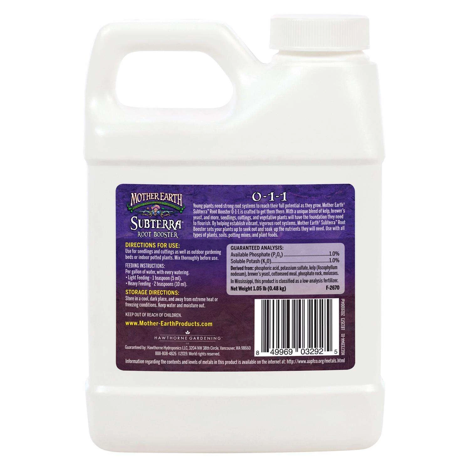 Mother Earth Subterra Root Booster Liquid All Plants Plant Supplement 1 Pt 2 Mother Earth Subterra Root Booster Liquid All Plants Plant Supplement 1 Pt - Image 2