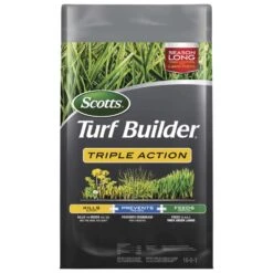 Scotts Turf Builder Triple Action Weed & Feed Lawn Fertilizer For Multiple Grass Types 4000 Sq Ft