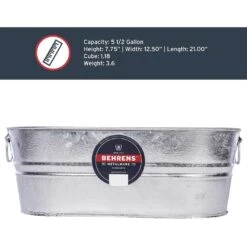 Behrens 5.5 Gal Steel Tub Oval -Toro Shop 47b29ada 5326 416d a1d3 355003c019d9