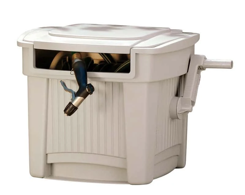 Suncast 100 Ft. Beige Retractable Free Standing Hideaway Hose Reel 1 Suncast 100 Ft. Beige Retractable Free Standing Hideaway Hose Reel