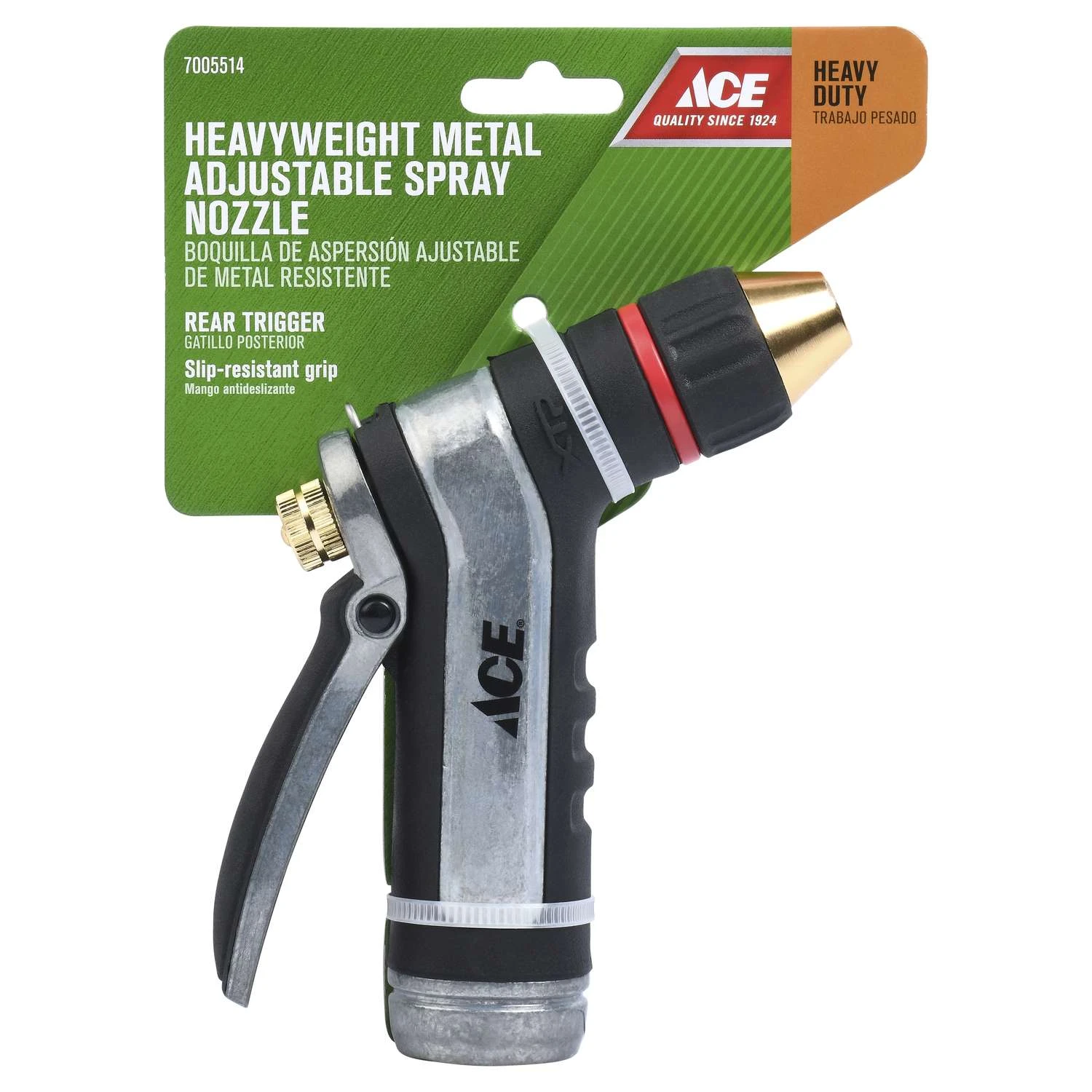 Ace Adjustable Shower And Stream Metal Heavy-Duty Hose Nozzle 1 Ace Adjustable Shower And Stream Metal Heavy-Duty Hose Nozzle