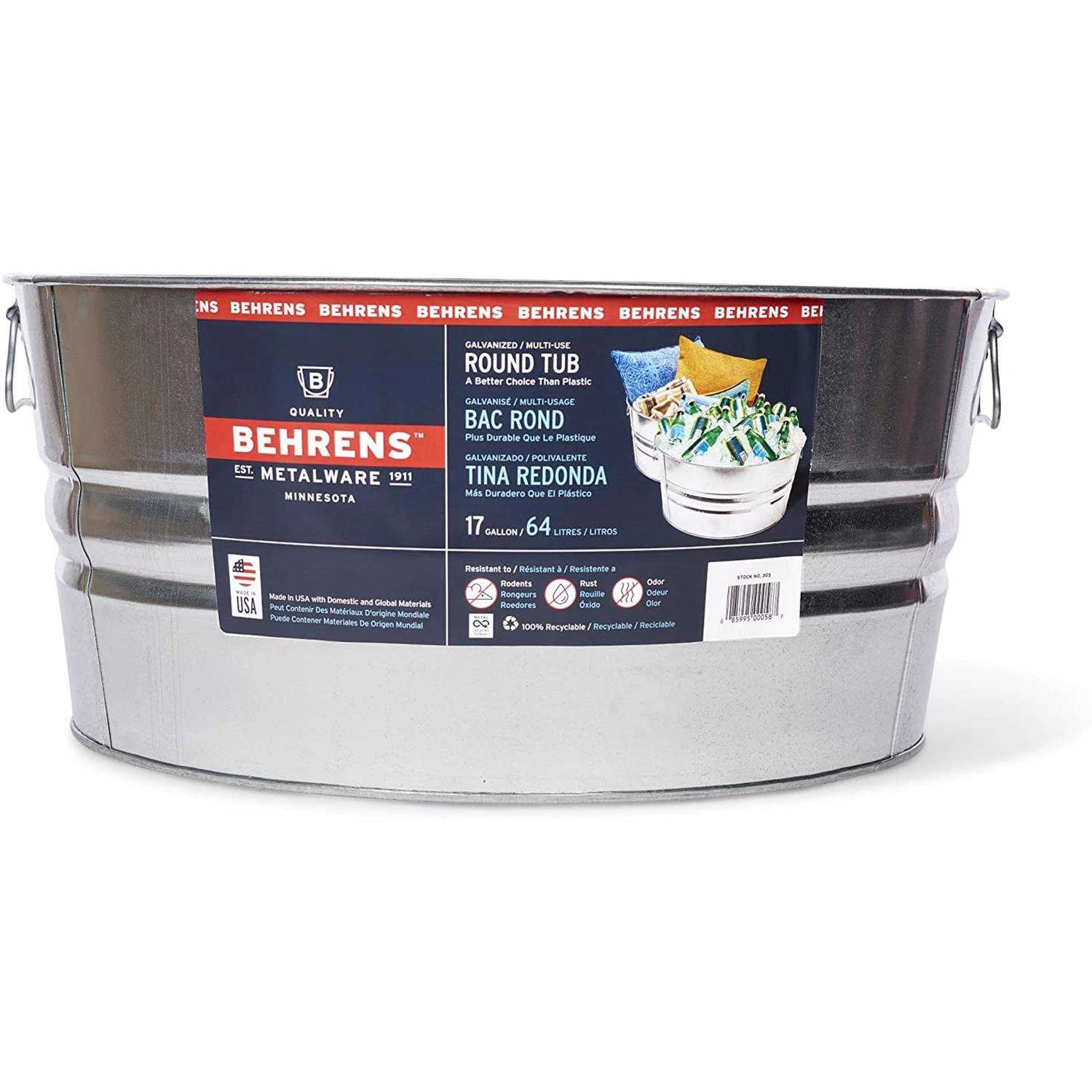 Behrens 16-3/4 Gal Steel Tub Round 1 Behrens 16-3/4 Gal Steel Tub Round