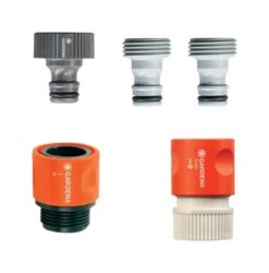 Gardena 1/2 & 5/8 In. Nylon/ABS Threaded Female/Male Quick Connector Hose Set