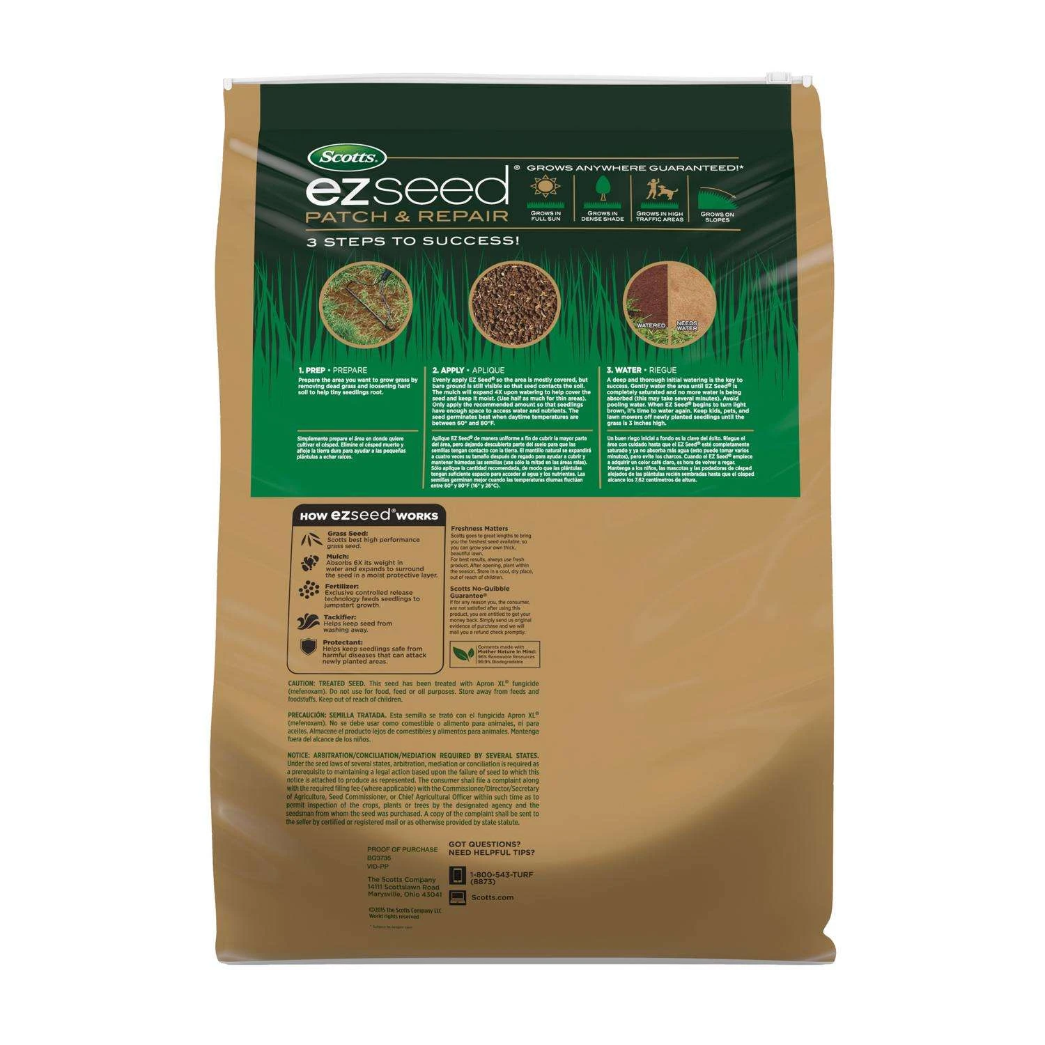 Scotts EZ Seed Mixed Sun Or Shade Grass Spot Repair Seed 20 Lb 2 Scotts EZ Seed Mixed Sun Or Shade Grass Spot Repair Seed 20 Lb - Image 2