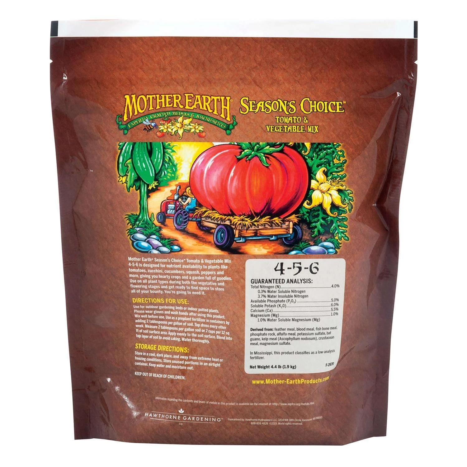 Mother Earth Seasons Choice Vegetables 4-5-6 Fertilizer 4.4 Lb 2 Mother Earth Seasons Choice Vegetables 4-5-6 Fertilizer 4.4 Lb - Image 2