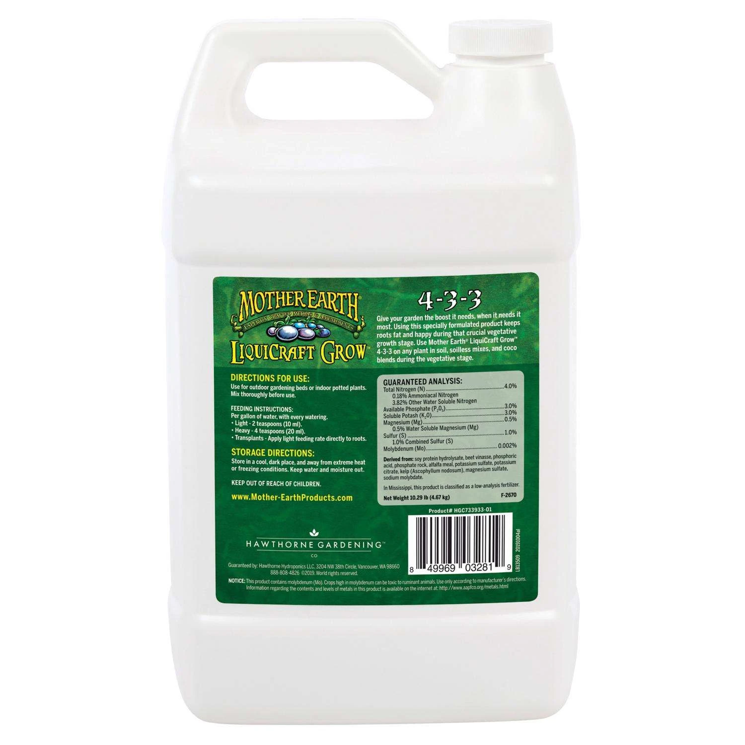 Mother Earth LiquiCraft Grow Tomatoes 4-3-3 Plant Fertilizer 1 Gal 2 Mother Earth LiquiCraft Grow Tomatoes 4-3-3 Plant Fertilizer 1 Gal - Image 2