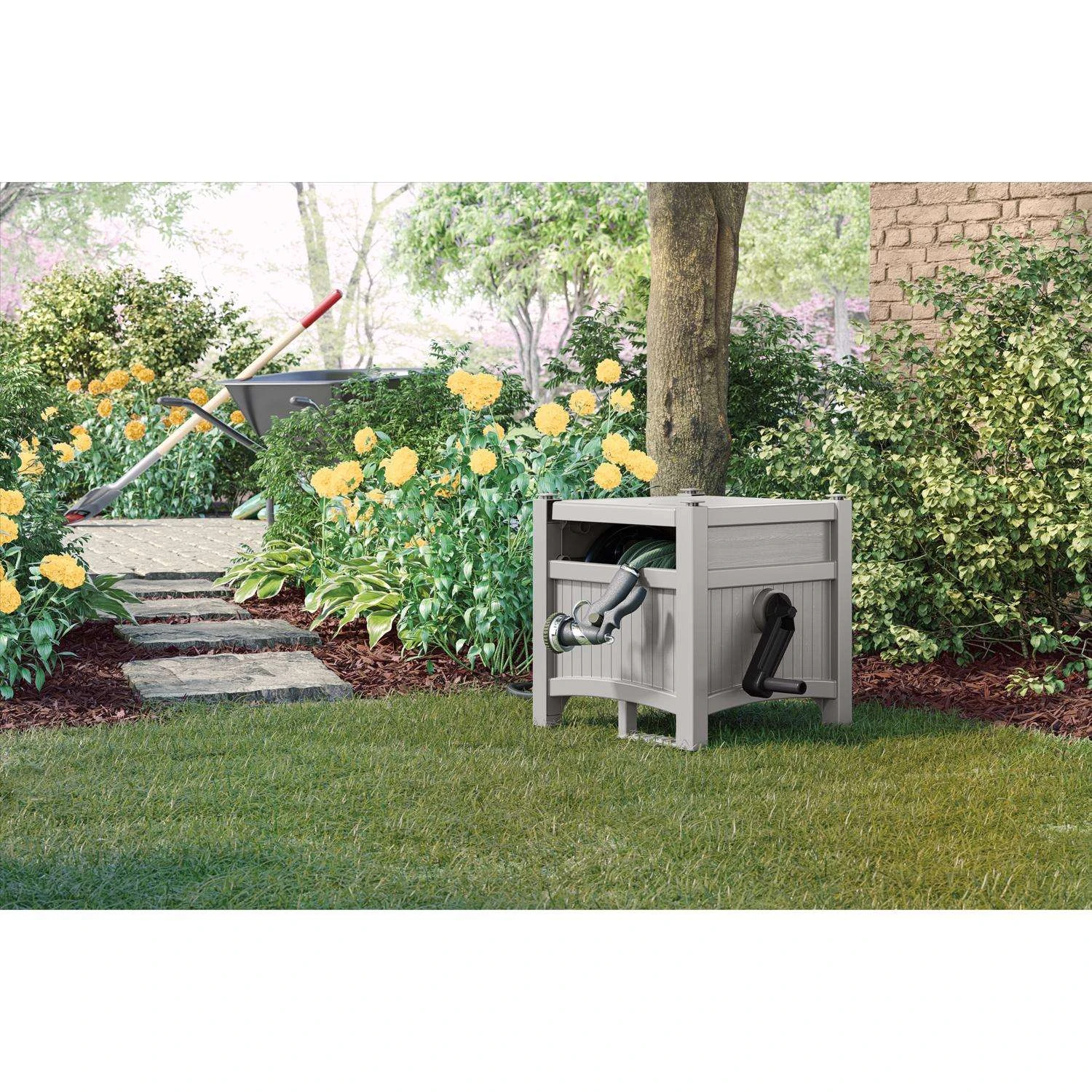Suncast 100 Ft. Gray Free Standing Hideaway Hose Reel 3 Suncast 100 Ft. Gray Free Standing Hideaway Hose Reel - Image 3