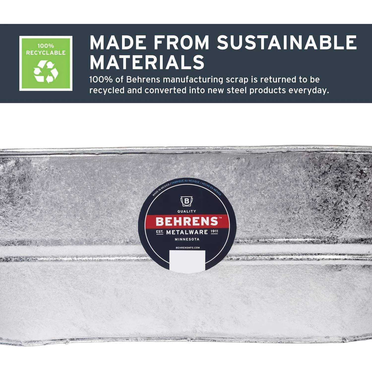 Behrens 10.5 Gal Steel Tub Oval 2 Behrens 10.5 Gal Steel Tub Oval - Image 2