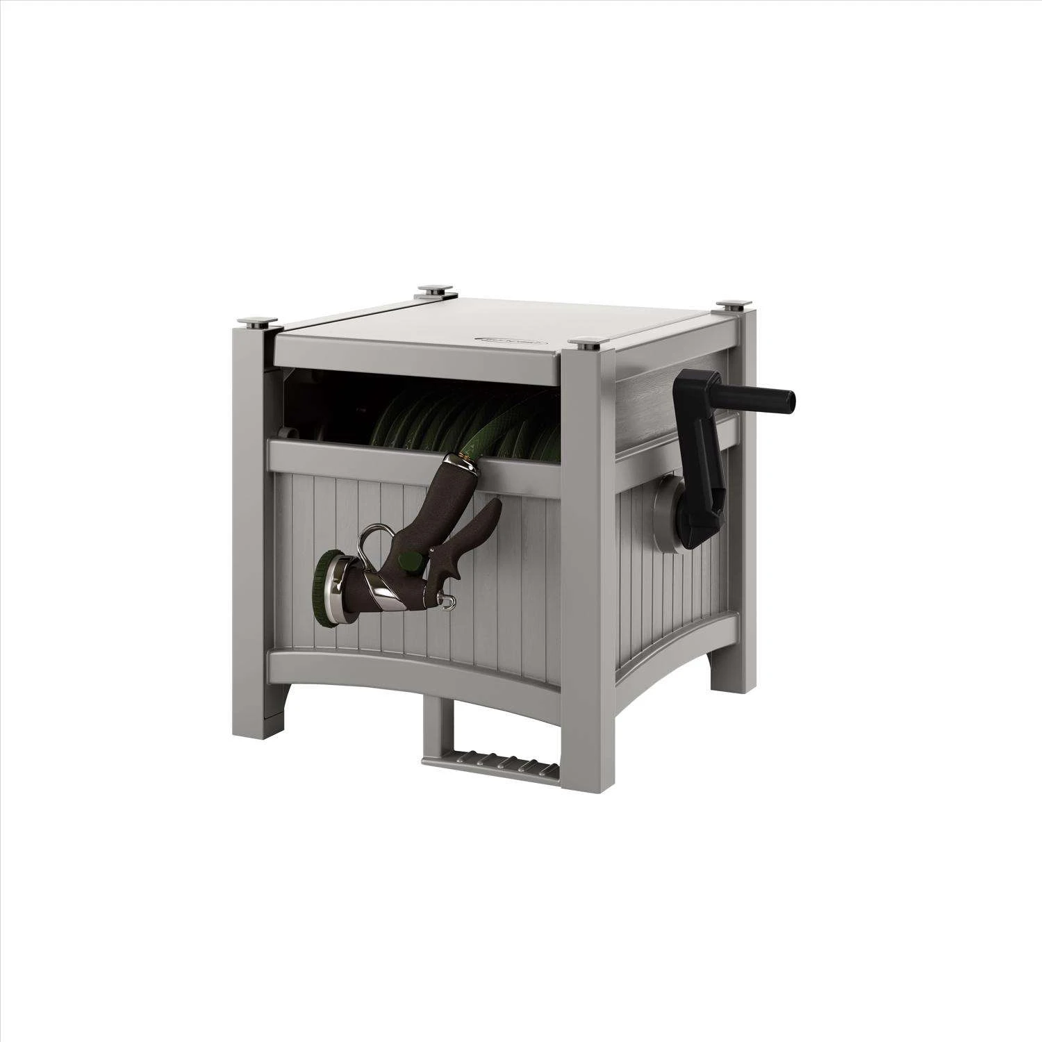 Suncast 100 Ft. Gray Free Standing Hideaway Hose Reel 1 Suncast 100 Ft. Gray Free Standing Hideaway Hose Reel