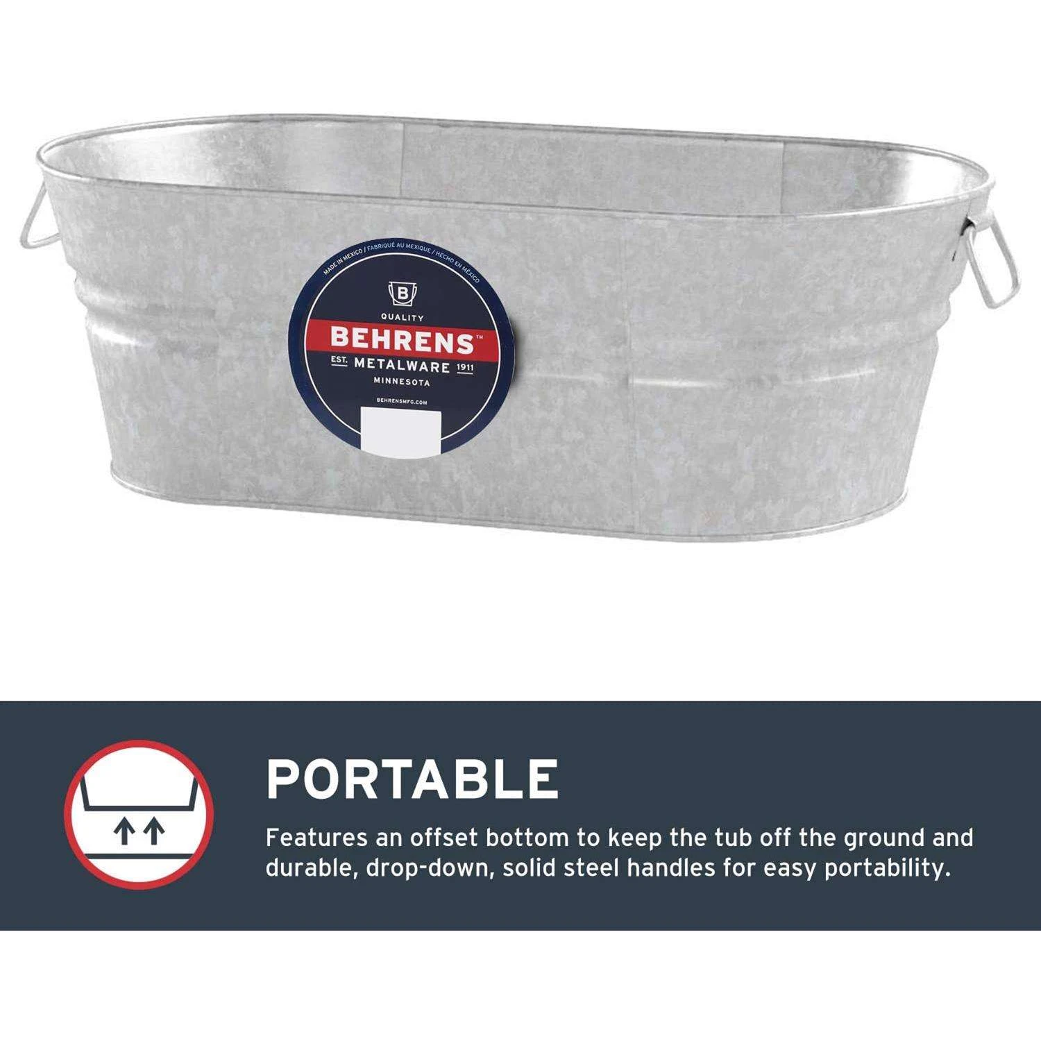 Behrens 16 Gal Steel Tub Oval 8 Behrens 16 Gal Steel Tub Oval - Image 8