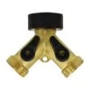 Gilmour Brass Threaded Male Y-Hose Connector With Shut Offs