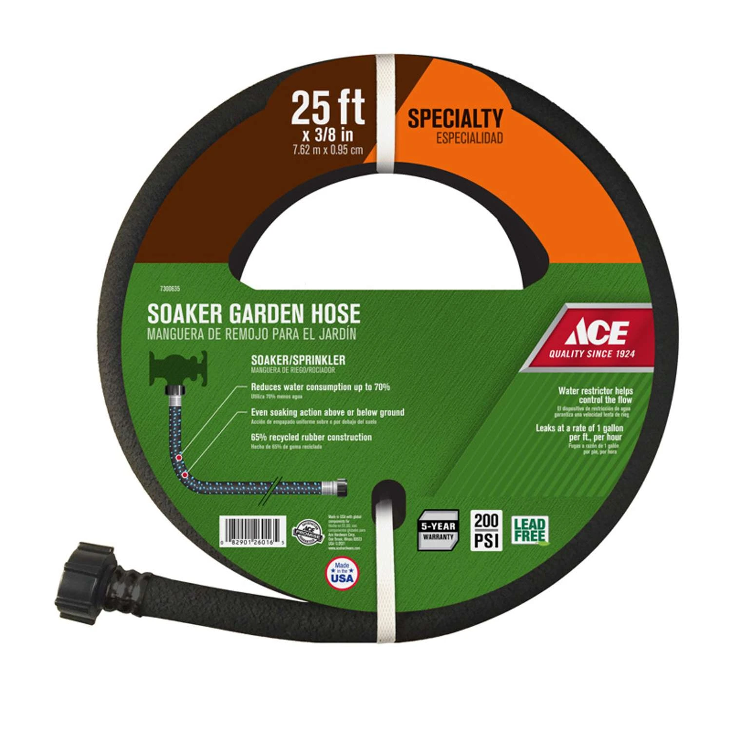 Ace Soaker Pro 3/8 In. D X 25 Ft. L Medium Duty Soaker Hose 1 Ace Soaker Pro 3/8 In. D X 25 Ft. L Medium Duty Soaker Hose