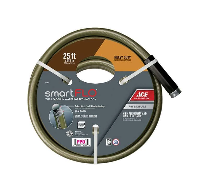 Ace SmartFLO 5/8 In. D X 25 Ft. L Heavy Duty Garden Hose 1 Ace SmartFLO 5/8 In. D X 25 Ft. L Heavy Duty Garden Hose
