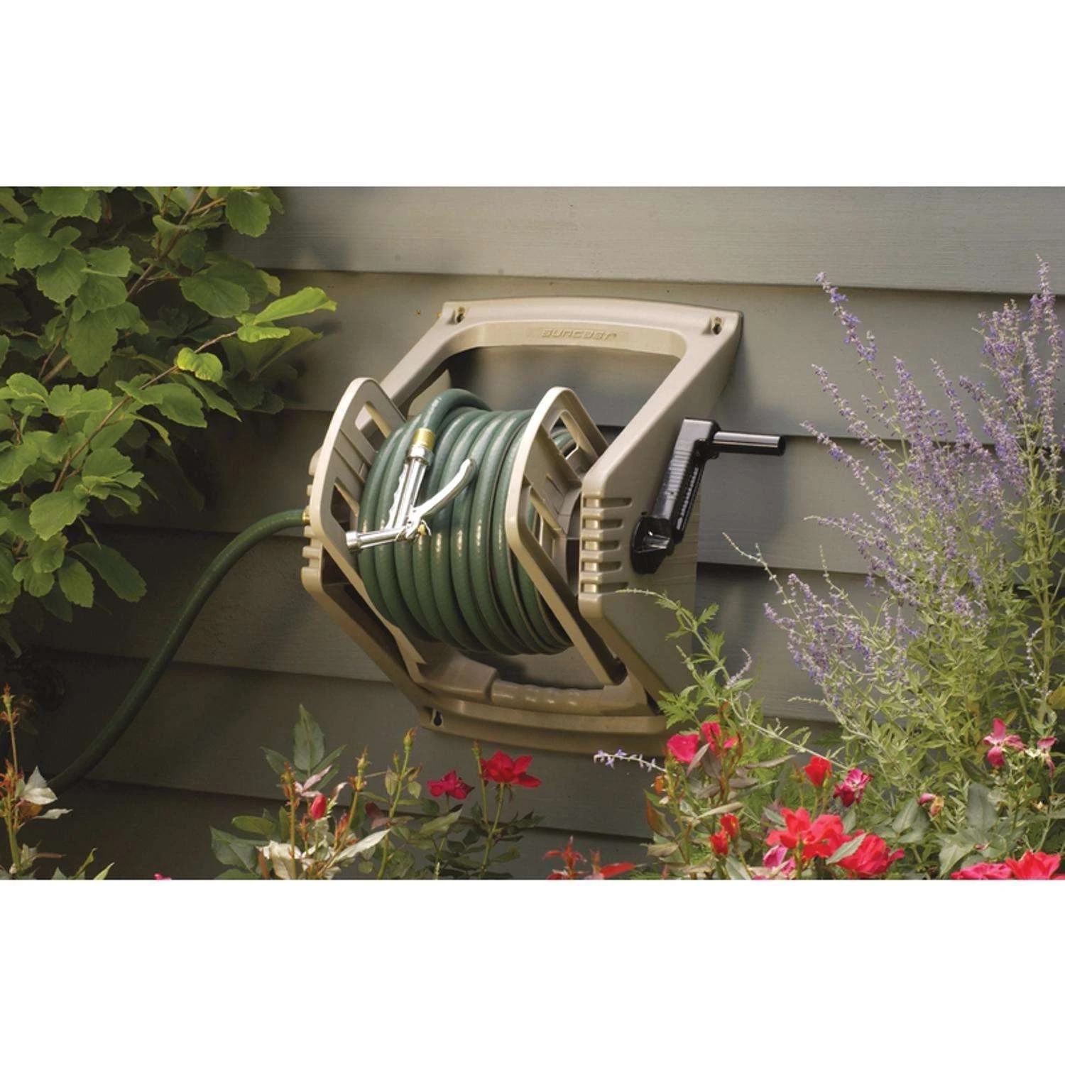 Suncast Hose Handler 100 Ft. Taupe Retractable Wall Mounted Hose Reel 4 Suncast Hose Handler 100 Ft. Taupe Retractable Wall Mounted Hose Reel - Image 4