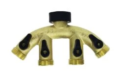 Gilmour 5/8 In. Brass Threaded Male 4-Way Shut-off Valve