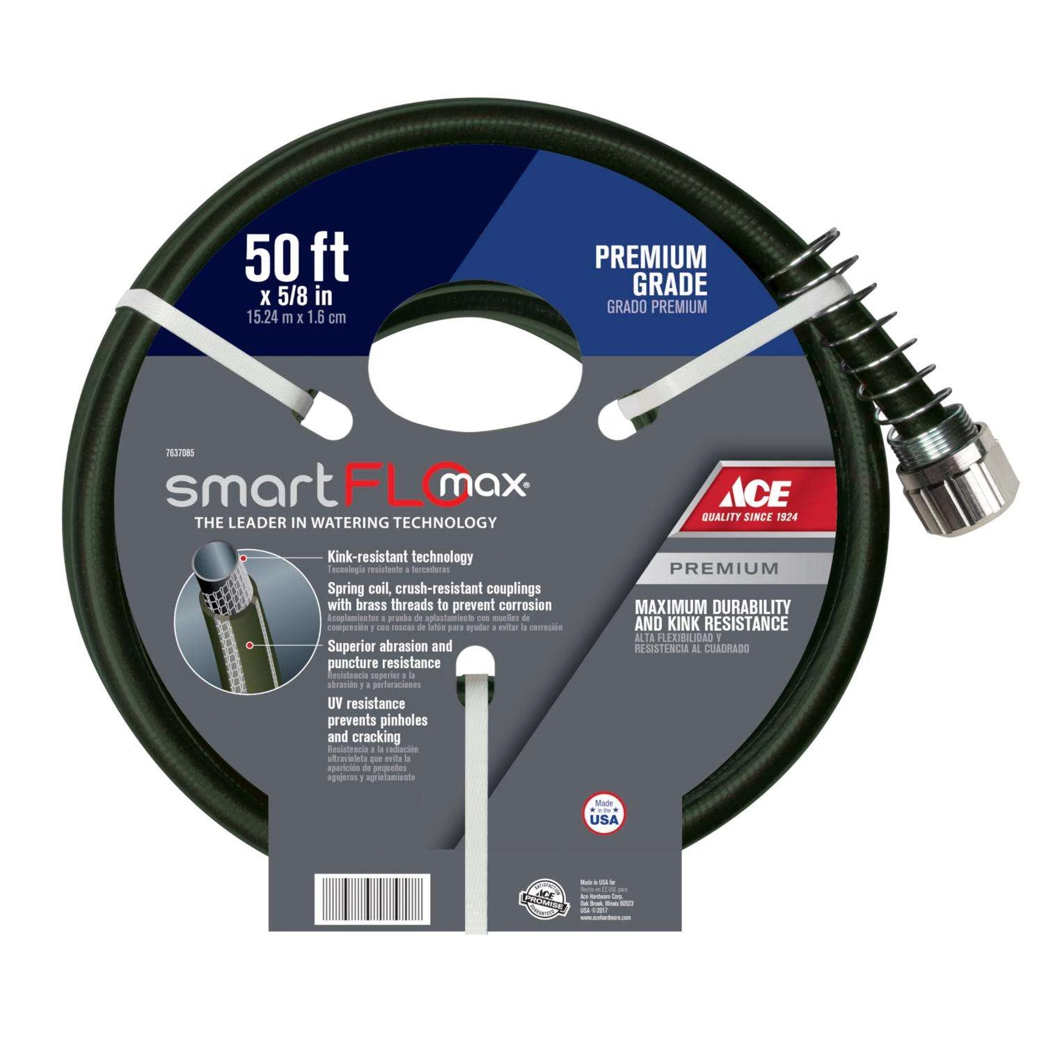 Ace SmartFLO Max 5/8 In. D X 50 Ft. L Premium Grade Garden Hose 1 Ace SmartFLO Max 5/8 In. D X 50 Ft. L Premium Grade Garden Hose