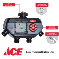 Ace HydroLogic Programmable 4 Zone Digital Water Timer -Toro Shop c8741482 9289 4b02 aee5 d4d1b39db1b2