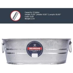 Behrens 2 Gal Steel Tub Oval -Toro Shop ca922e1a 70f8 40bd b04d 6131dd104771