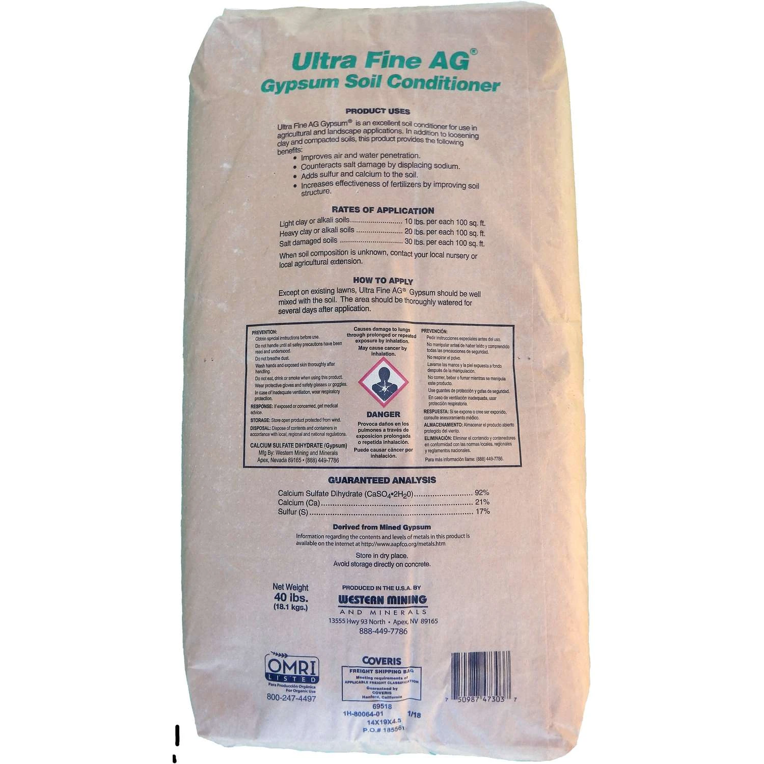 Western Mining And Minerals Organic Lawn And Garden Gypsum 40 Lb 2 Western Mining And Minerals Organic Lawn And Garden Gypsum 40 Lb - Image 2