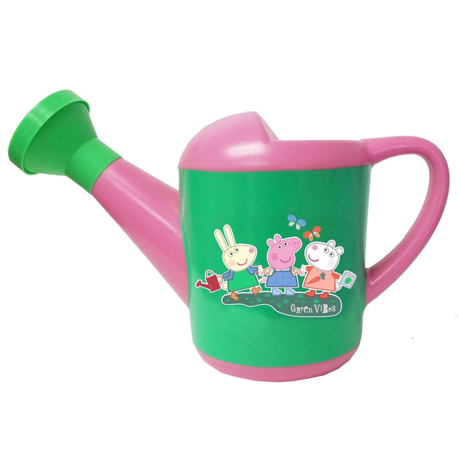 Midwest Quality Gloves Multicolored Plastic Peppa Watering Can 1 Midwest Quality Gloves Multicolored Plastic Peppa Watering Can