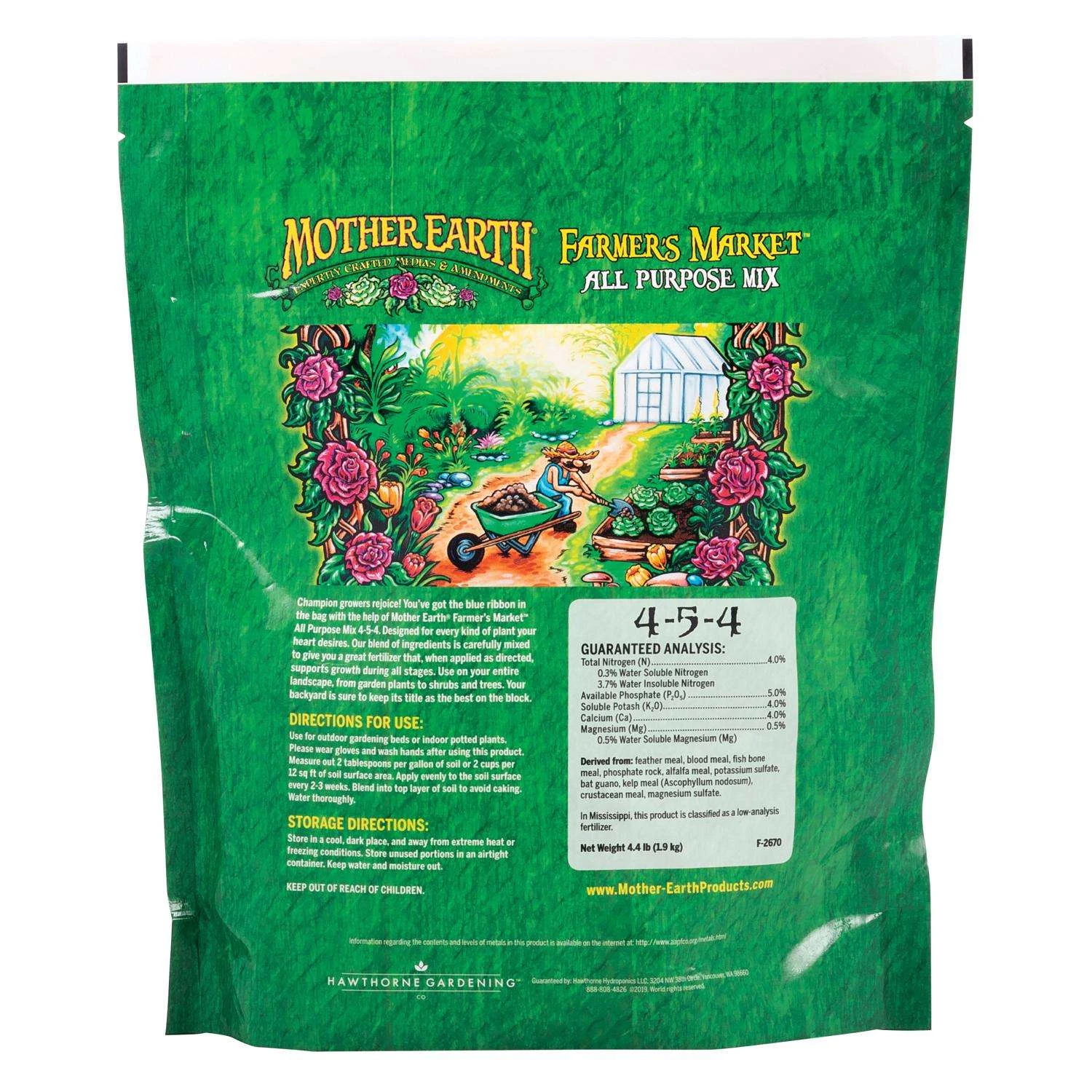 Mother Earth Farmers Market All Plant 4-5-4 Plant Fertilizer 4.4 Lb 2 Mother Earth Farmers Market All Plant 4-5-4 Plant Fertilizer 4.4 Lb - Image 2
