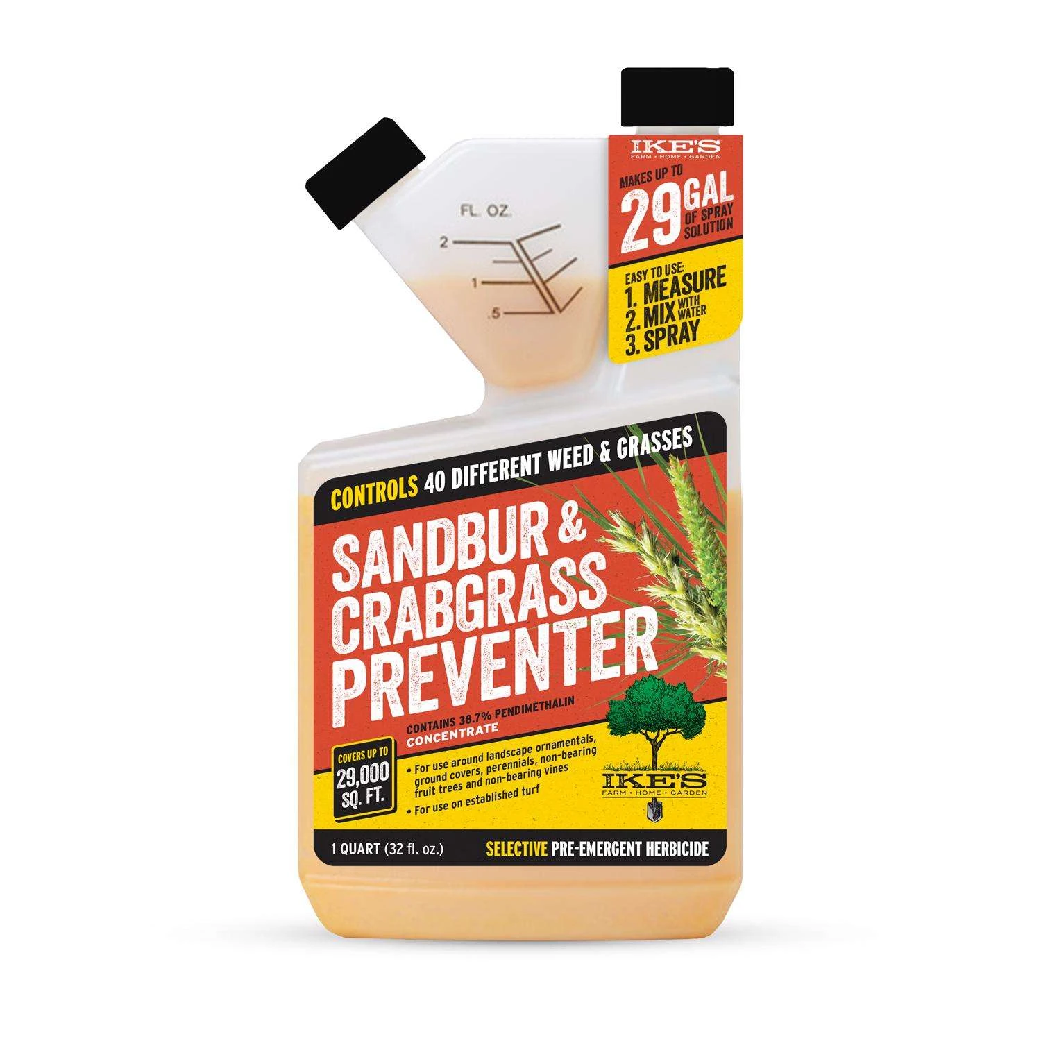 Ike's Sandbur & Crabgrass Preventer Concentrate 1 Qt 1 Ike's Sandbur & Crabgrass Preventer Concentrate 1 Qt
