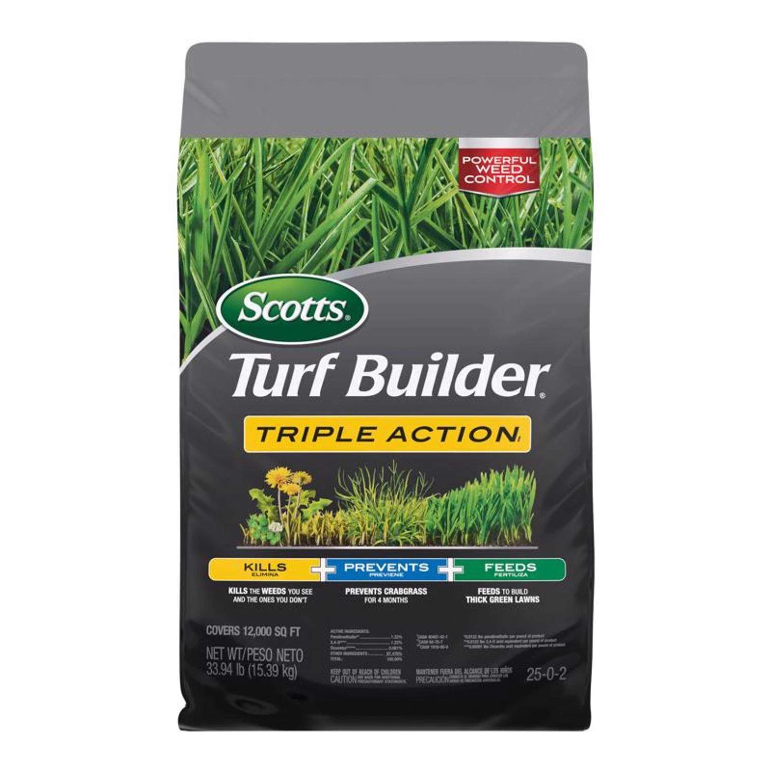 Scotts Turf Builder Triple Action Weed & Feed Lawn Fertilizer For Multiple Grass Types 12000 Sq Ft 1 Scotts Turf Builder Triple Action Weed & Feed Lawn Fertilizer For Multiple Grass Types 12000 Sq Ft